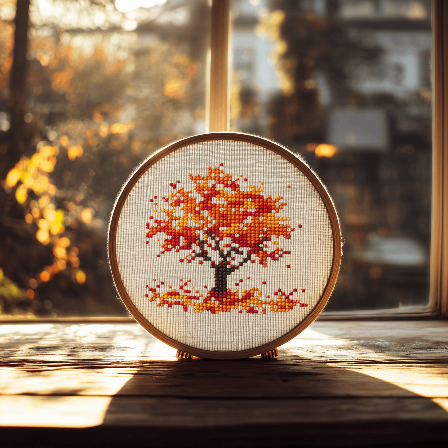 Autumn Tree Cross Stitch Pattern - Small and Easy - PDF Pattern
