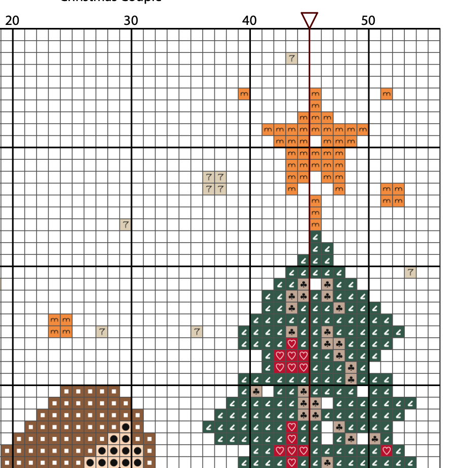 Christmas Couple Cross Stitch Pattern - Small and Easy - PDF Pattern