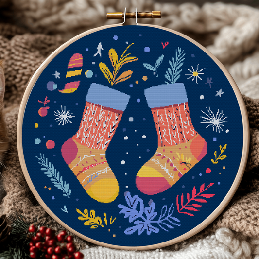 Christmas Stockings Cross Stitch Pattern - PDF Pattern