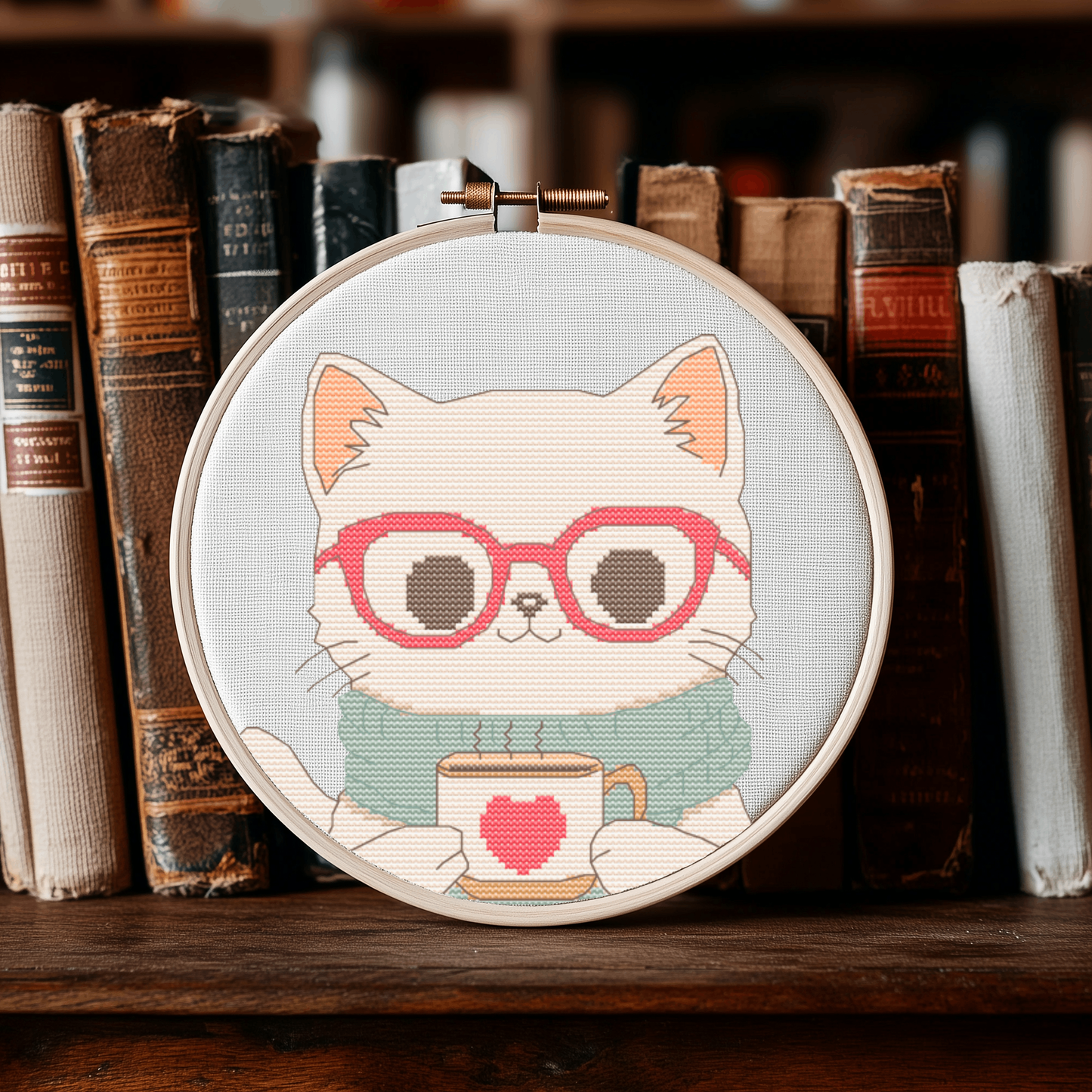 Cozy Cat Cross Stitch Pattern - PDF Pattern