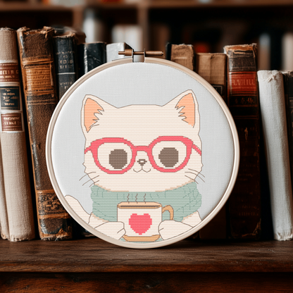 Cozy Cat Cross Stitch Pattern - PDF Pattern