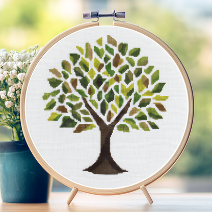 Geometry Tree Cross Stitch Pattern - PDF Pattern