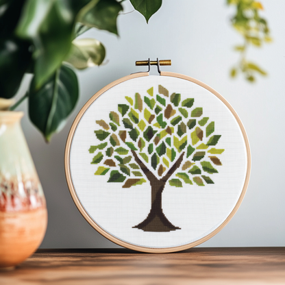 Geometry Tree Cross Stitch Pattern - PDF Pattern