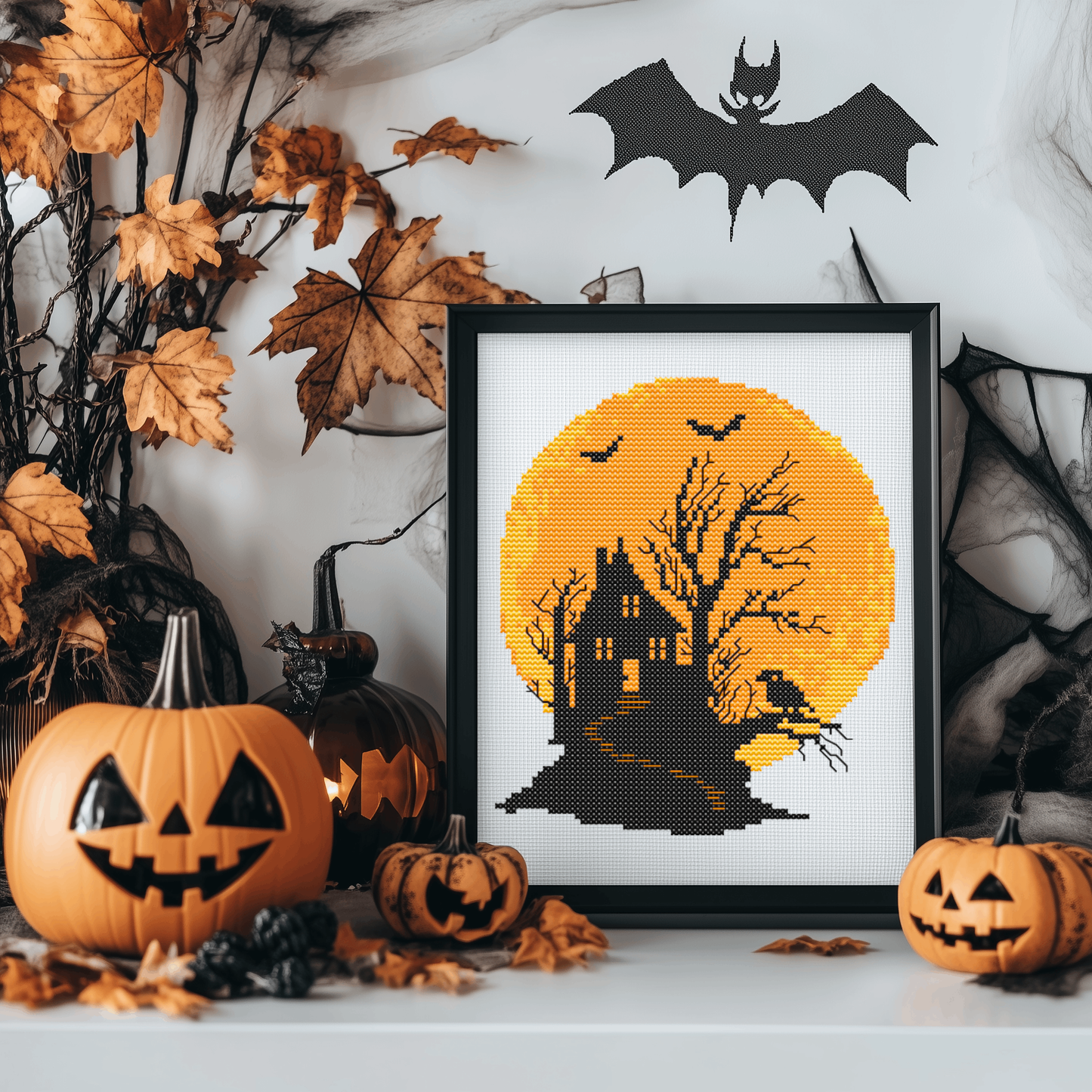 Haunted Mansion Halloween Cross Stitch Pattern - PDF Pattern