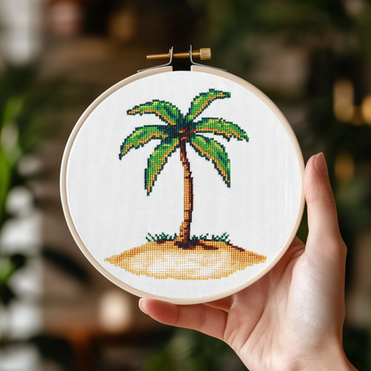 Palm Tree Cross Stitch Pattern - PDF Pattern