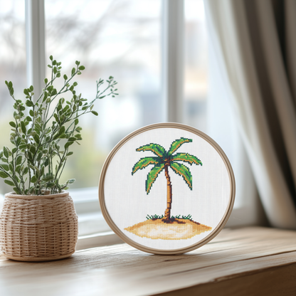 Palm Tree Cross Stitch Pattern - PDF Pattern