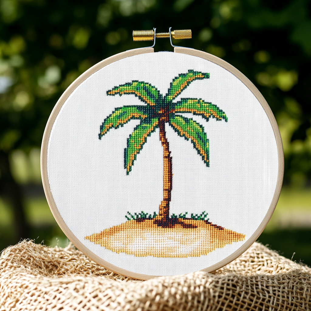 Palm Tree Cross Stitch Pattern - PDF Pattern