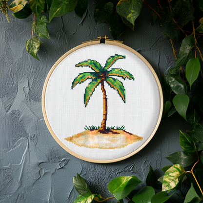 Palm Tree Cross Stitch Pattern - PDF Pattern