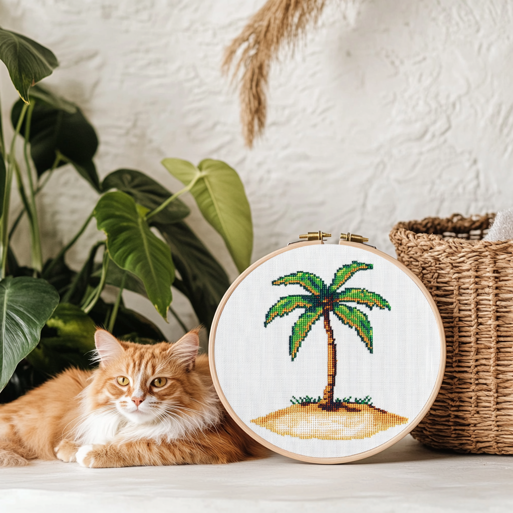 Palm Tree Cross Stitch Pattern - PDF Pattern