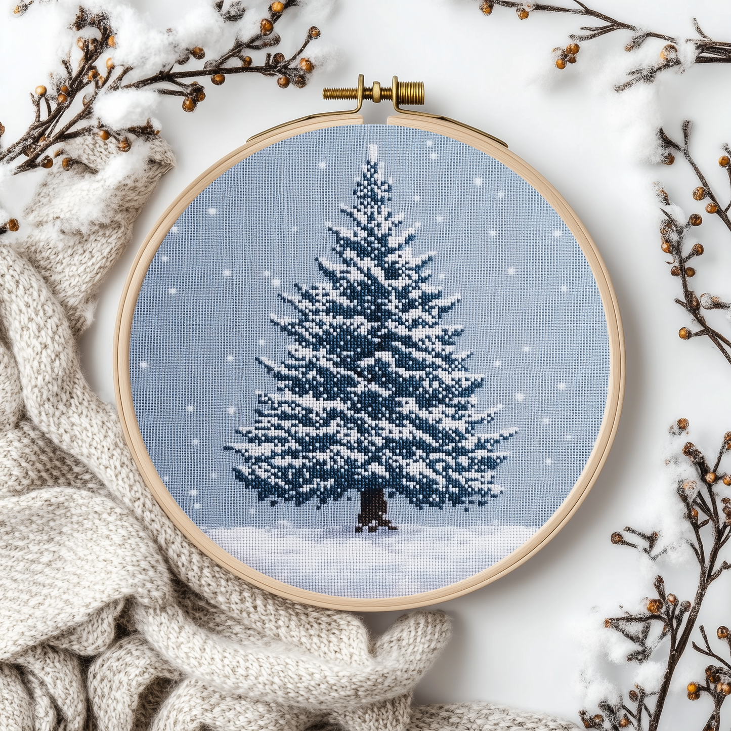 Winter Tree Cross Stitch Pattern - PDF Pattern