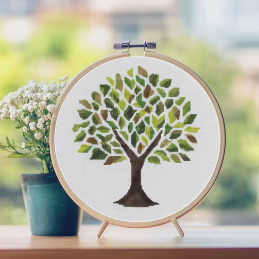 Geometry Tree Cross Stitch Pattern - PDF Pattern
