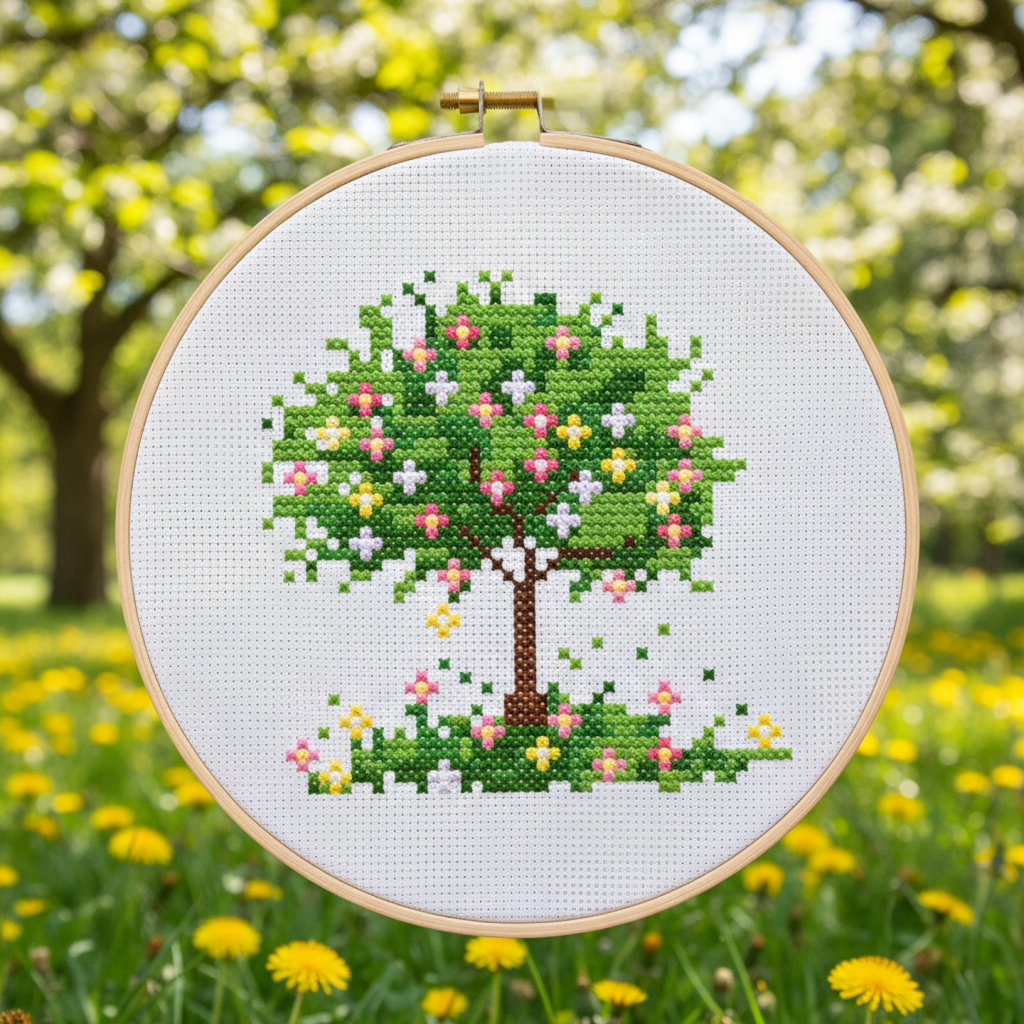Four Seasons Tree Cross Stitch Bundle – Easy PDF Patterns