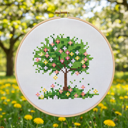 Four Seasons Tree Cross Stitch Bundle – Easy PDF Patterns